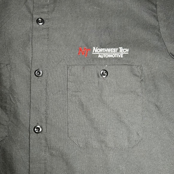 UniWeave by UniFirst Soft Comfort Mens Charcoal Short Sleeve Work Shirt Size M - Picture 4 of 8